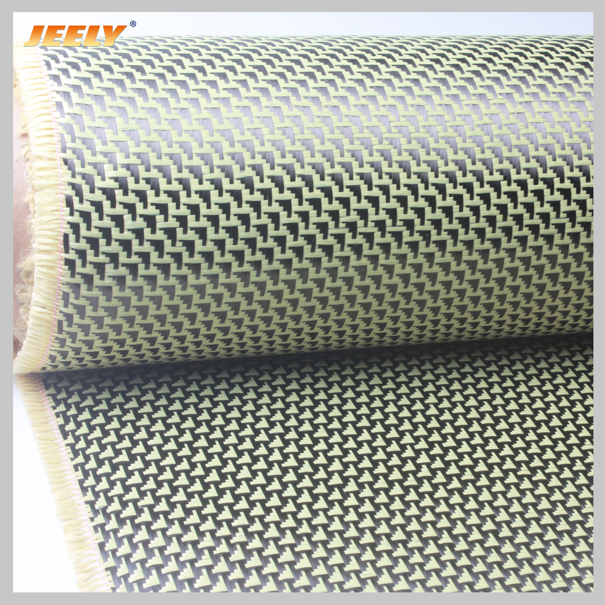 Recubrimiento de la superficie Fibra de carbono 3K de 260 g/m² con tejido reforzado de aramida 1500D Patrón liso